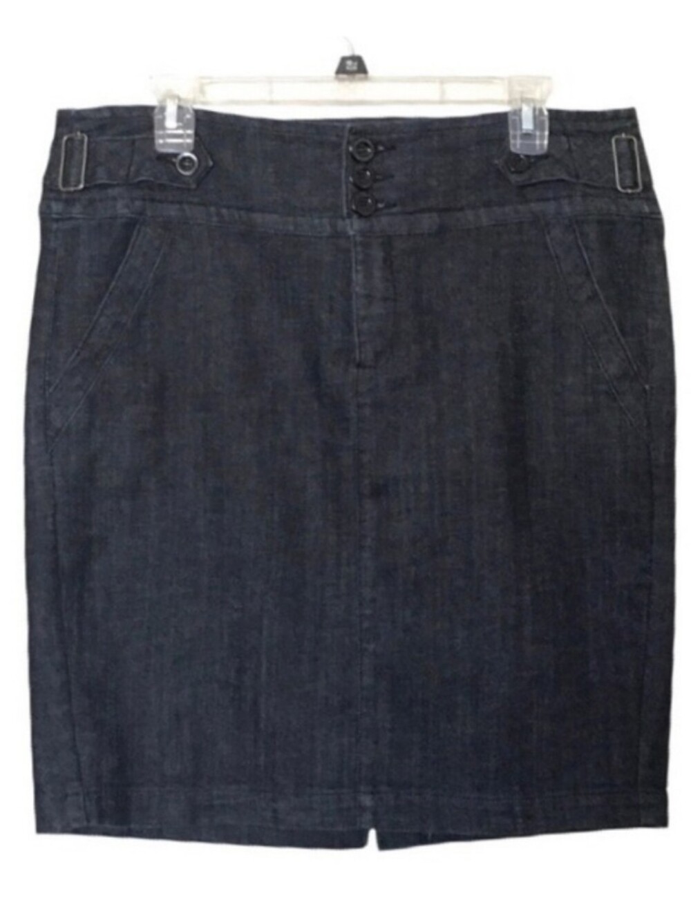 Blue Black Denim Pencil Skirt
